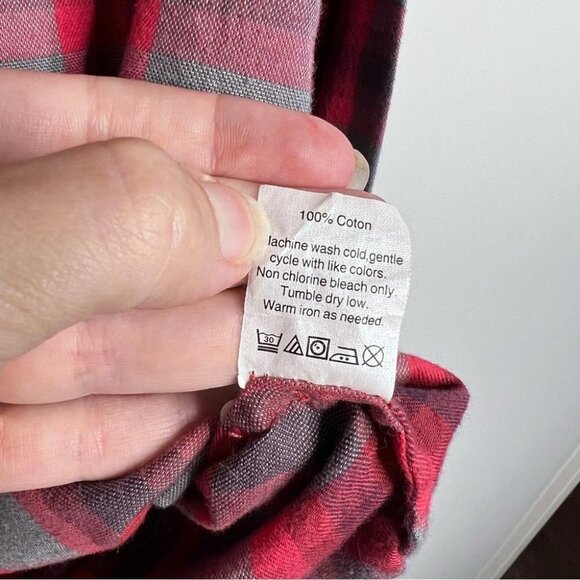 J Crew Factory Womens Size Small The Perfect Shirt Red Grey Flannel Longsleeve - Picture 7 of 9